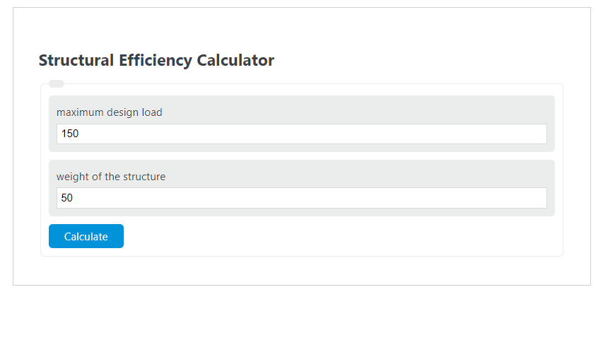 structural efficiency calculator