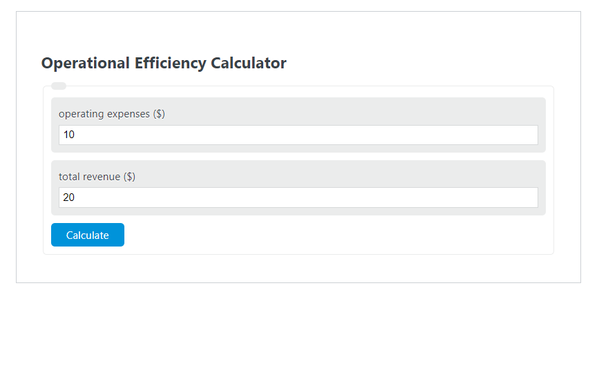 operational efficiency calculator