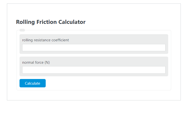 rolling friction calculator