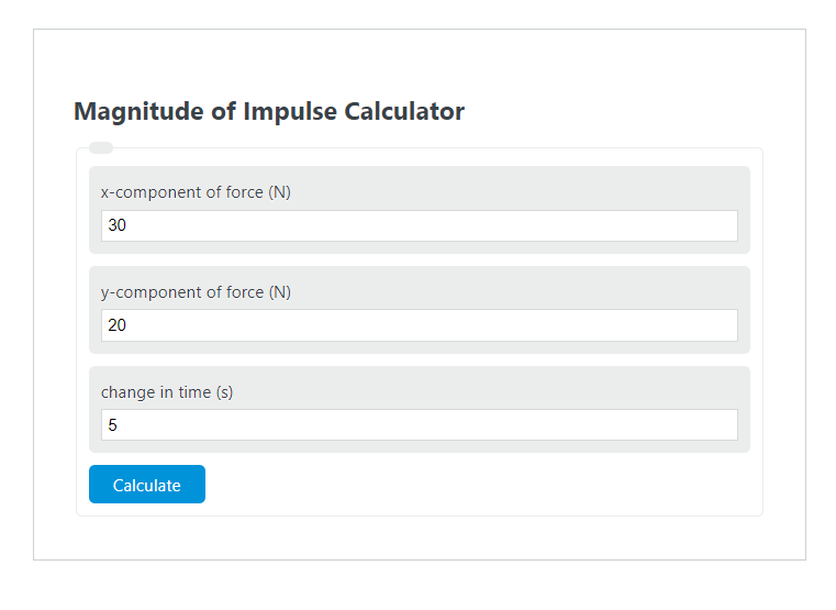 magnitude of impulse calculator