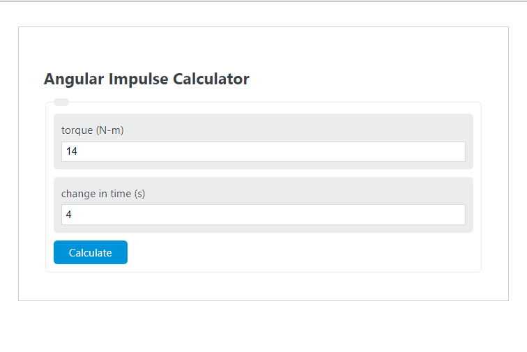 angular impulse calculator