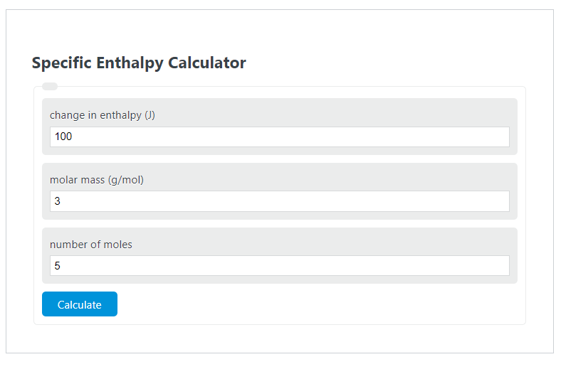 specific enthalpy calculator