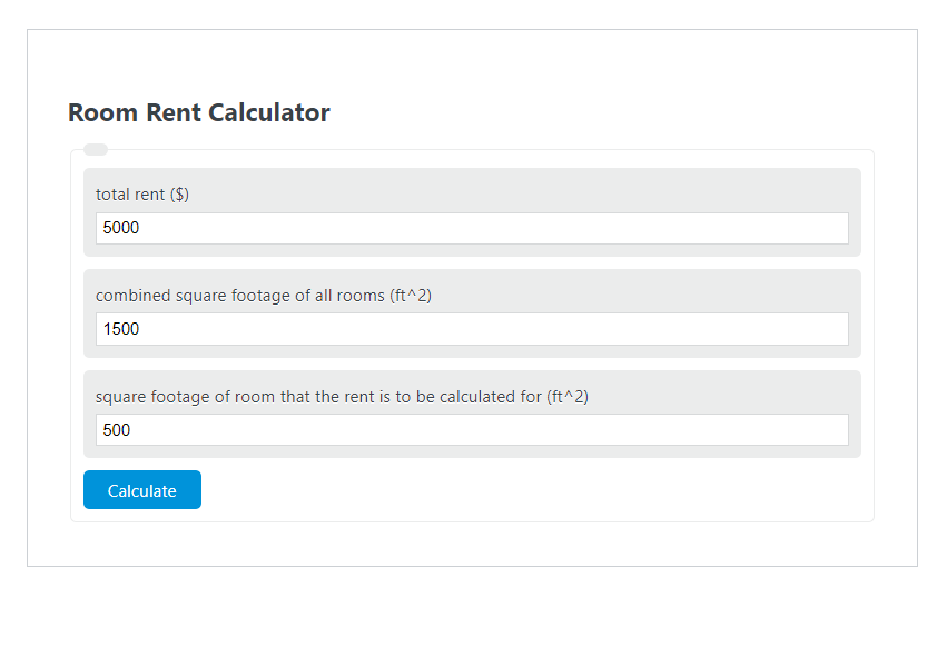 room rent calculator