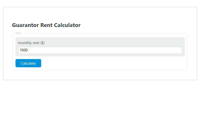 guarantor rent calculator