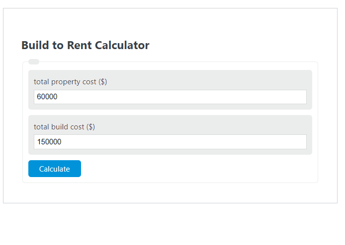 build to rent calculator