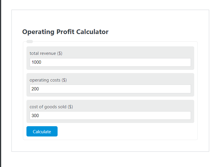 operating profit calculator