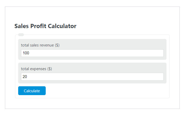 sales profit calculator