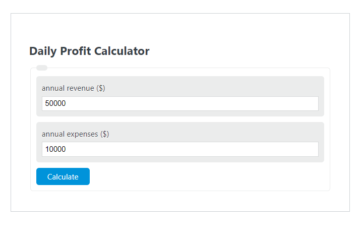 daily profit calculator