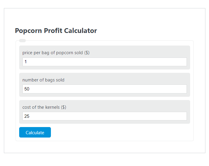 popcorn profit calculator
