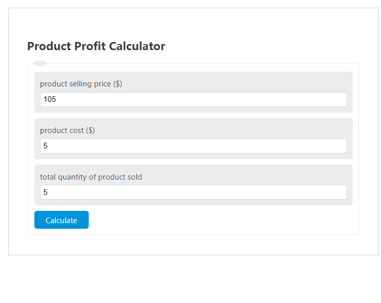 product profit calculator