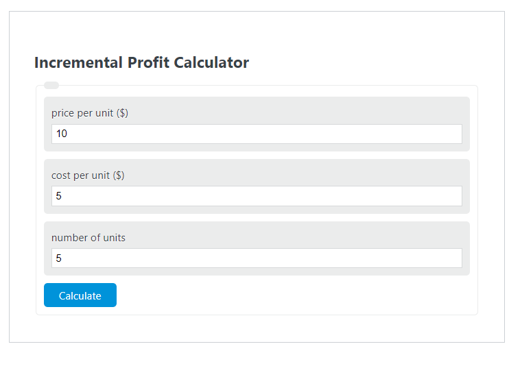 incremental profit calculator