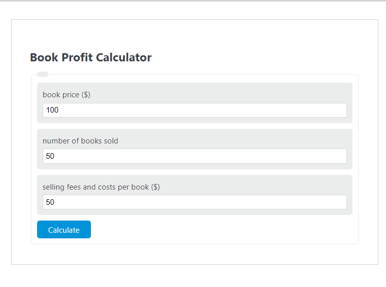 book profit calculator
