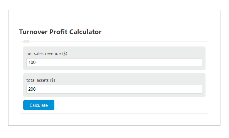 turnover profit calculator