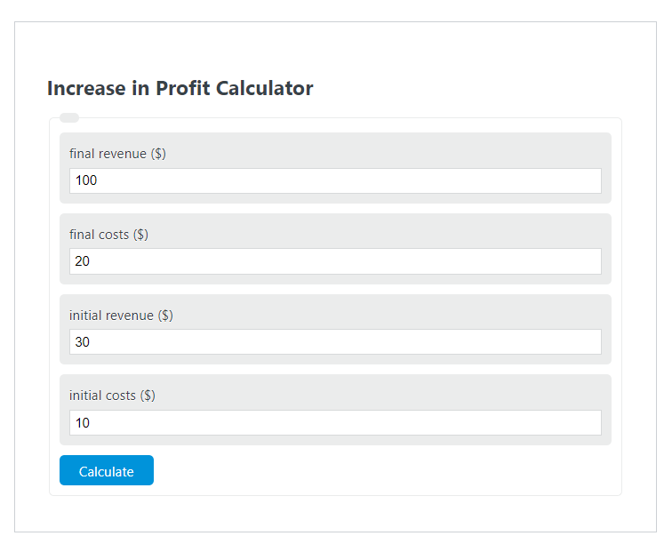 increase in profit calculator