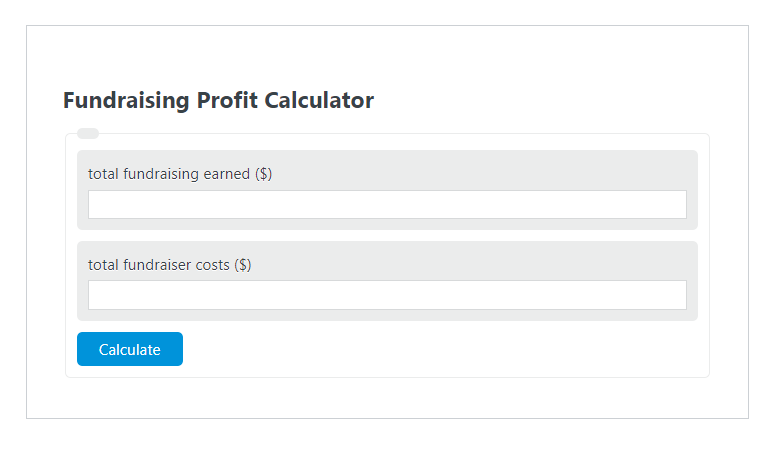 fundraising profit calculator