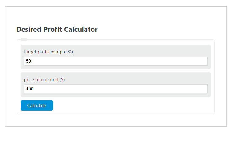 desired profit calculator