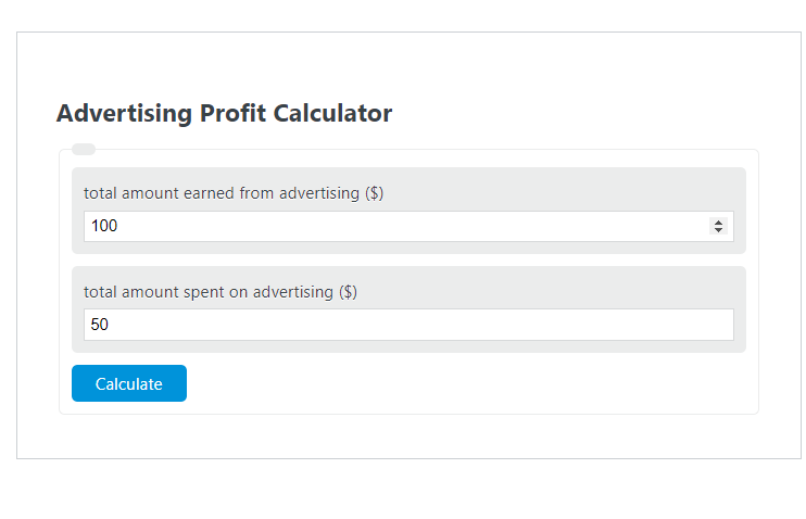 advertising profit calculator