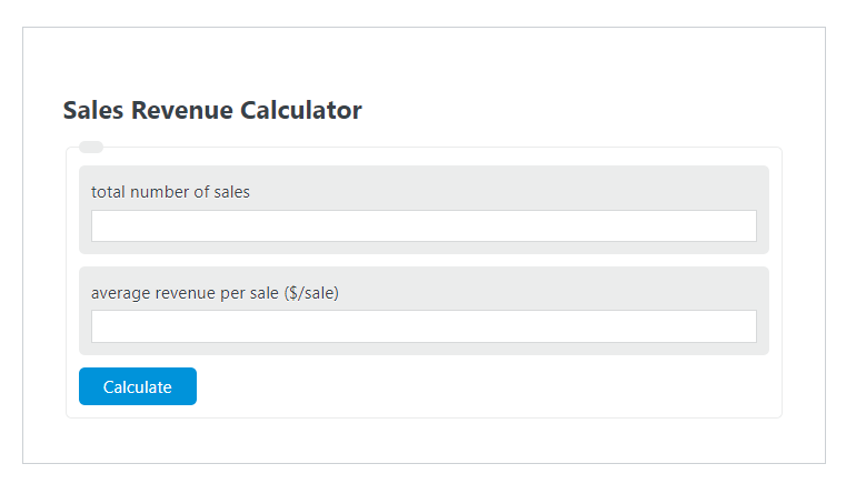 sales revenue calculator