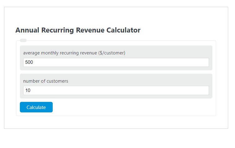 annual recurring revenue calculator