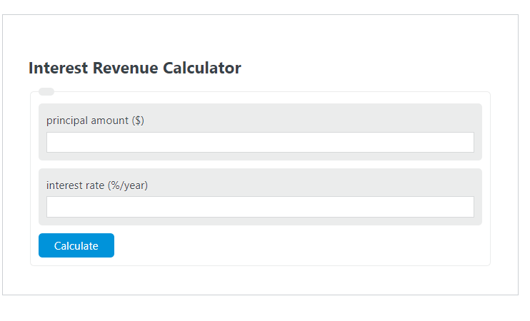 interest revenue calculator