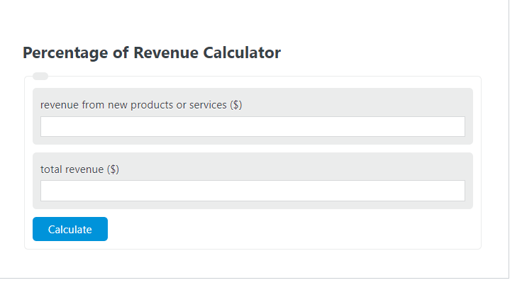 percentage of revenue calculator