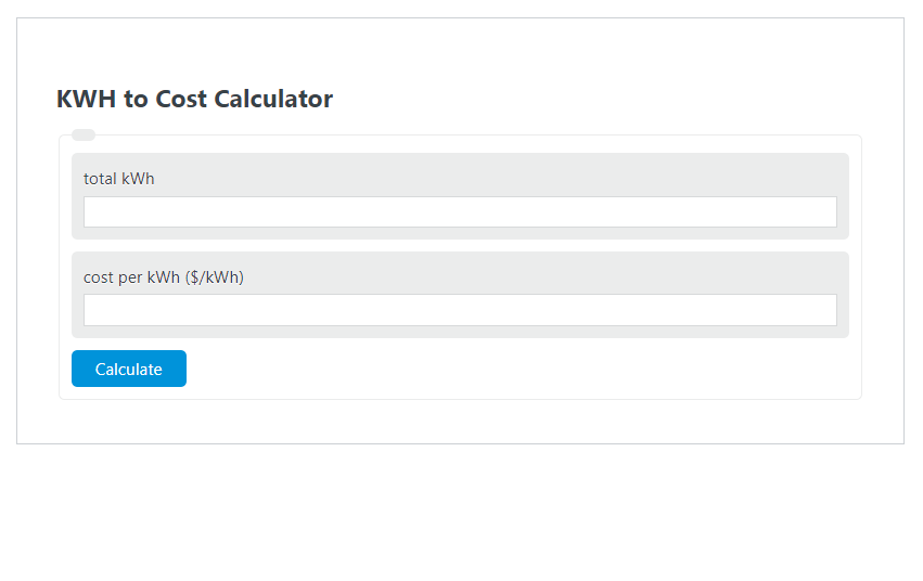 kwh to cost calculator