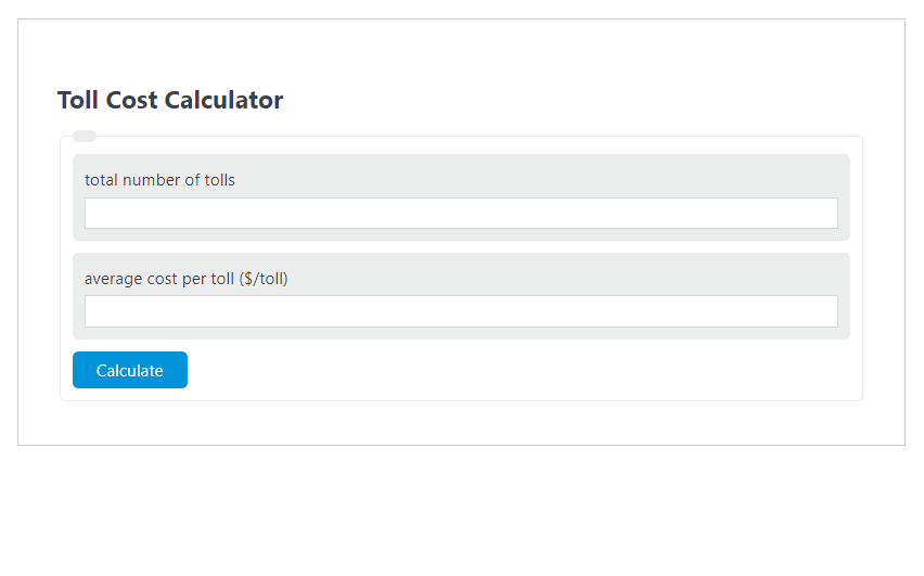 Toll Cost Calculator Calculator Academy