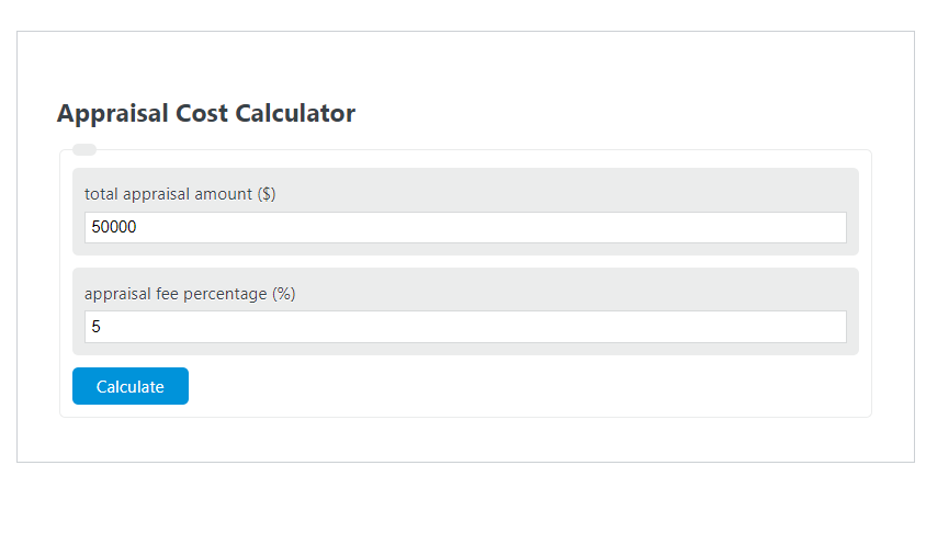 appraisal cost calculator