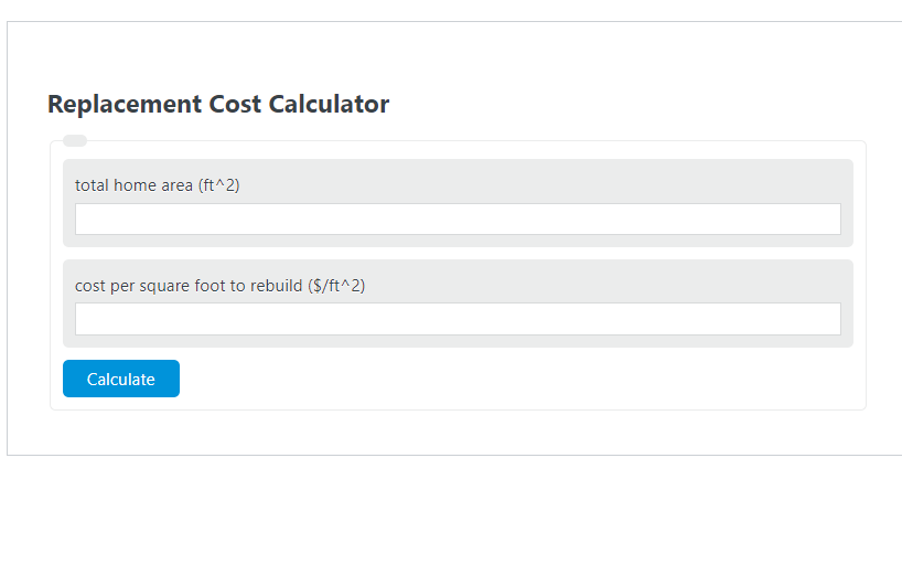 replacement cost calculator