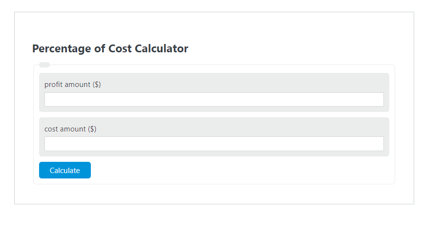 percentage of cost calculator