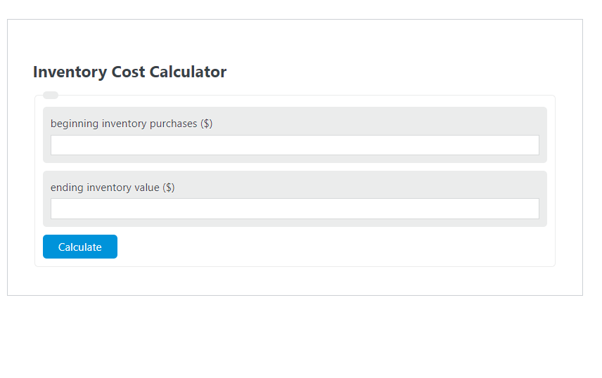 inventory cost calculator