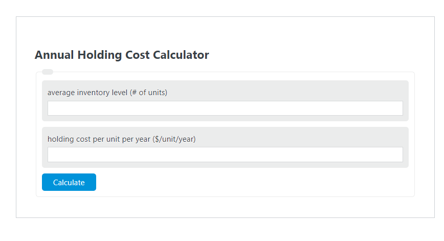 annual holding cost calculator