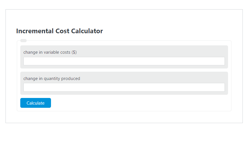 increment cost calculator