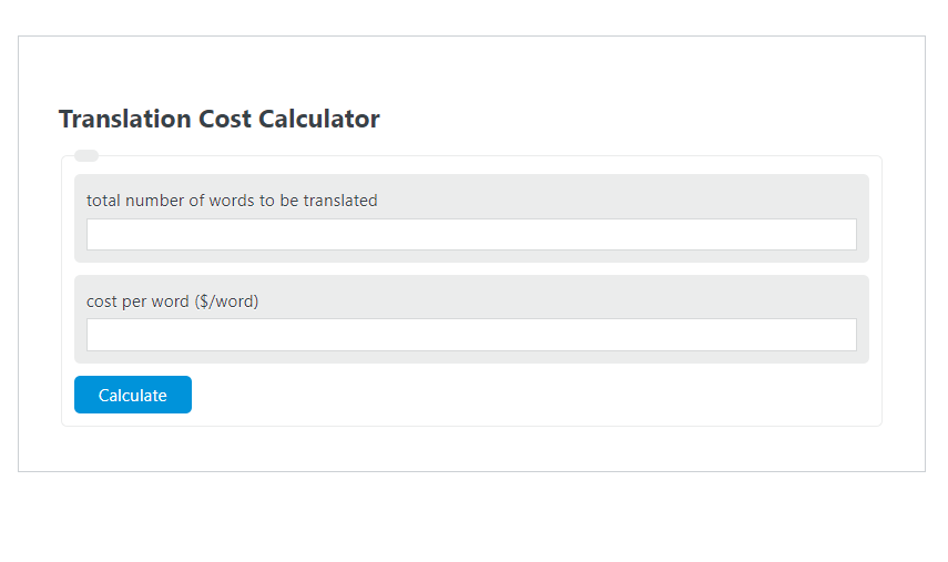 translation cost calculator