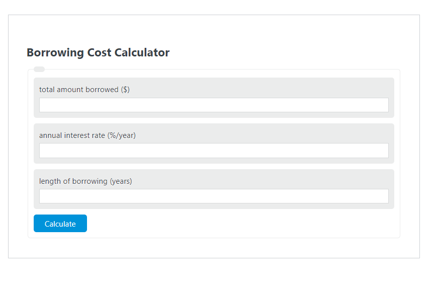 borrowing cost calculator