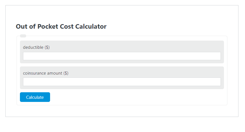 out of pocket cost calculator