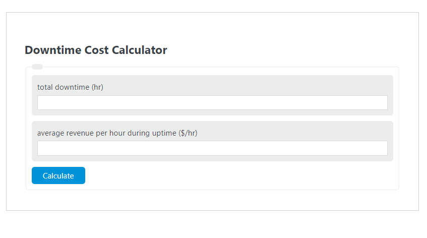 downtime cost calculator