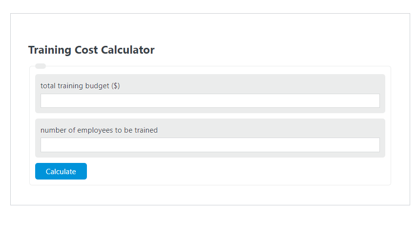 training cost calculator