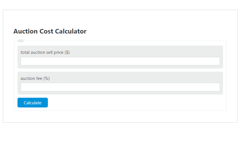 auction cost calculator