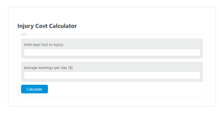 injury cost calculator