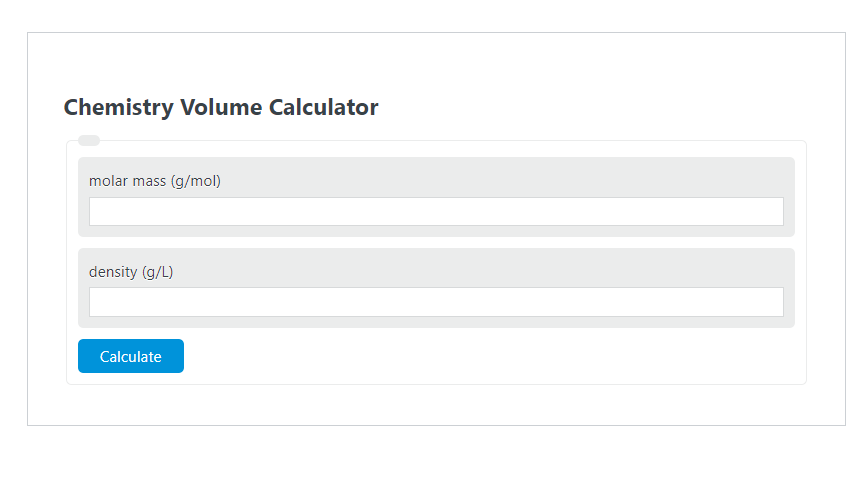 chemistry volume calculator