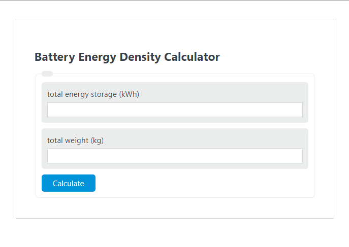 battery energy density calculator