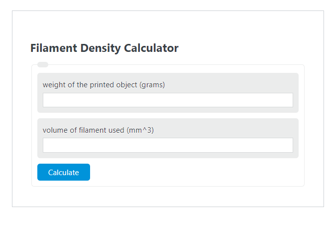 filament density calculator