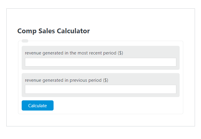 comp sales calculator