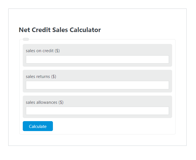 net credit sales calculator