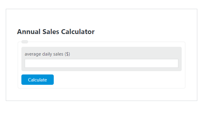 annual sales calculator