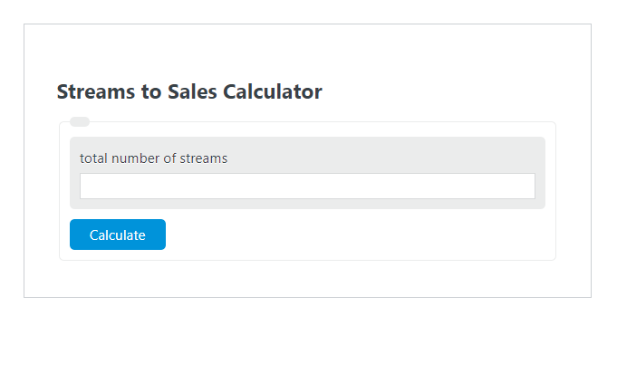 streams to sales calculator