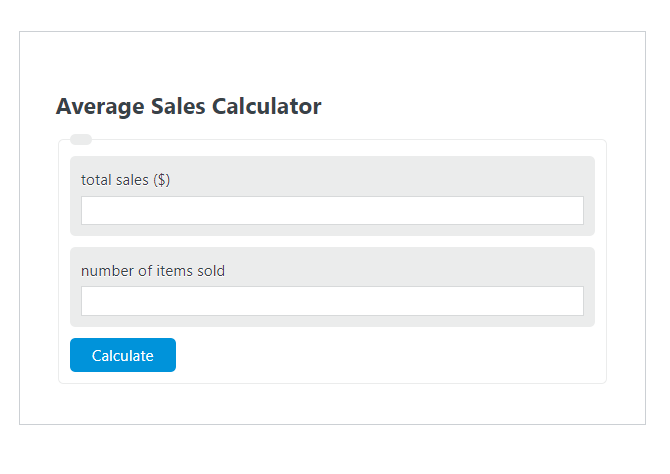 average sales calculator