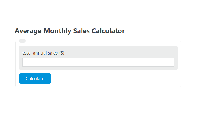 average monthly sales calculator