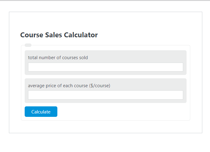 course sales calculator